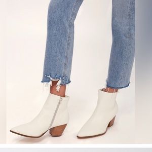 Lulus bone snakeskin booties